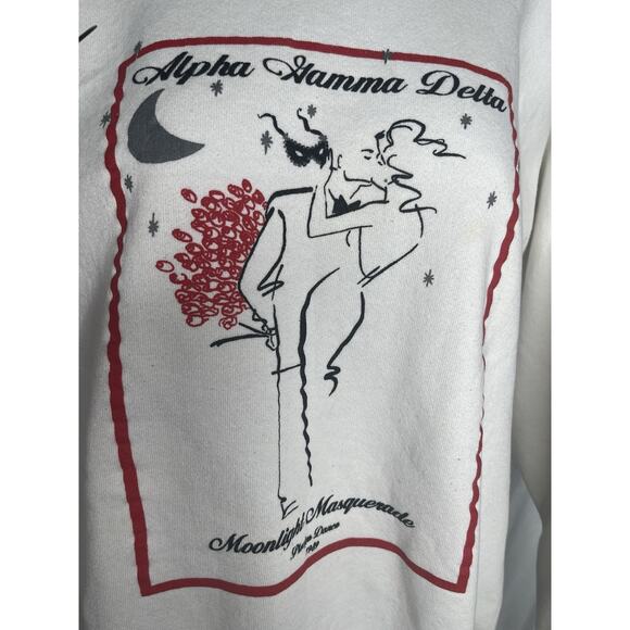 Alpha Gamma Delta Moonlight Masquerade Pledge Dance Sweatshirt Vintage 1989 - Picture 3 of 12
